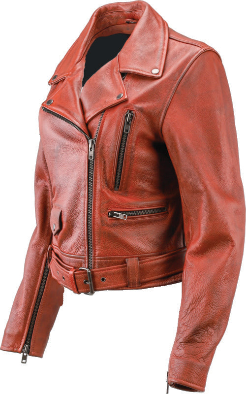 Kuryakyn Leather By River Road Arabian Spice Leather Jacket Red Womens - Small