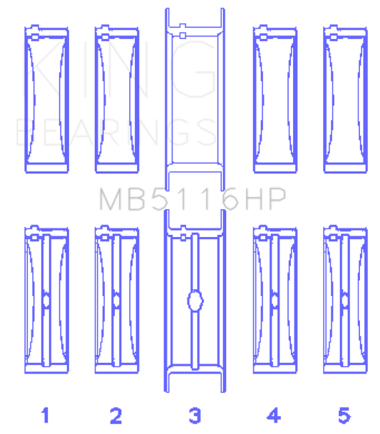 King Engine Bearings Chrysler 426CI/440CI V8 OHV1 (STD Size) Crankshaft Main Bearing Set