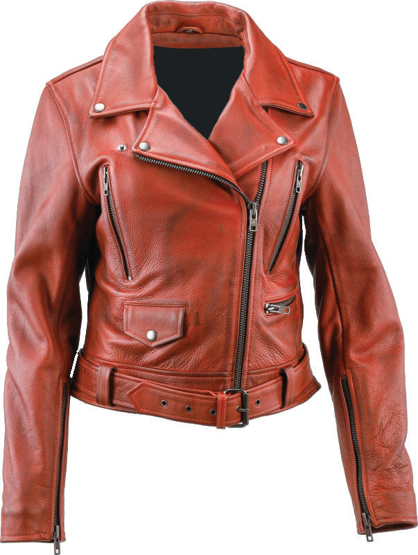 Kuryakyn Leather By River Road Arabian Spice Leather Jacket Red Womens - 2XL