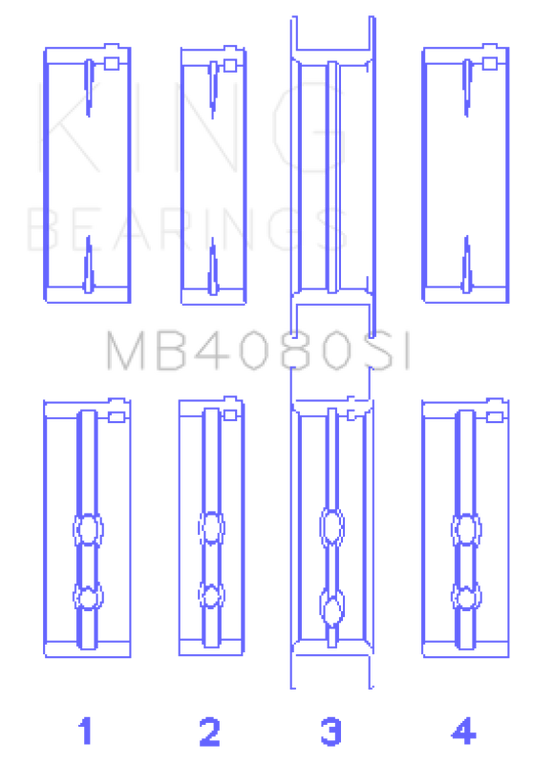 King Engine Bearings GMC 2.8L/3.4L V6 173Ci/207Ci (Size +0.75mm) Main Bearing Set