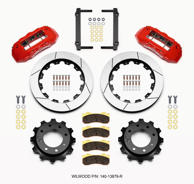 Wilwood TX6R Rear Kit 16.00in Red 1999-2010 GM Trk 2500 HD 4.84 Cntr