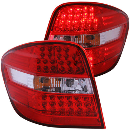 ANZO 2006-2007 Mercedes Benz M Class W164 LED Taillights Red/Clear