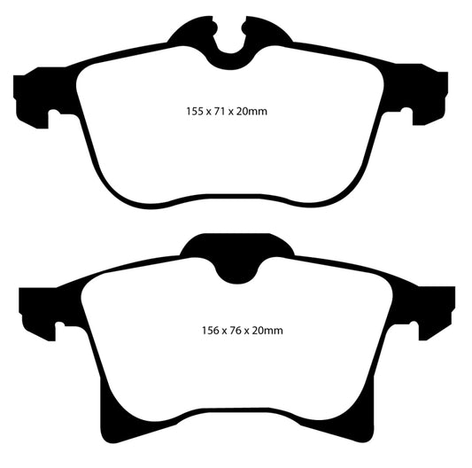 EBC 08-09 Saturn Astra 1.8 Greenstuff Front Brake Pads