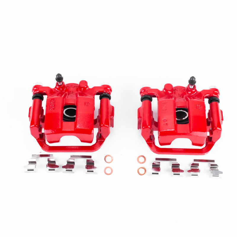 Power Stop 08-13 Nissan Rogue Rear Red Calipers w/Brackets - Pair