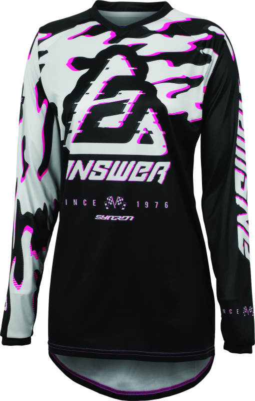 Answer 23.5 Syncron Meltdown Jersey Black/Magenta/Grey Womens - Large