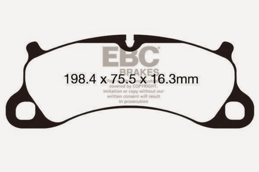 EBC 12-15 Porsche 911 (991) (Cast Iron Rotor only) 3.8 Carrera S Redstuff Front Brake Pads