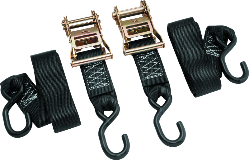 BikeMaster 2x84in Ratchet Tiedown Pair - Black