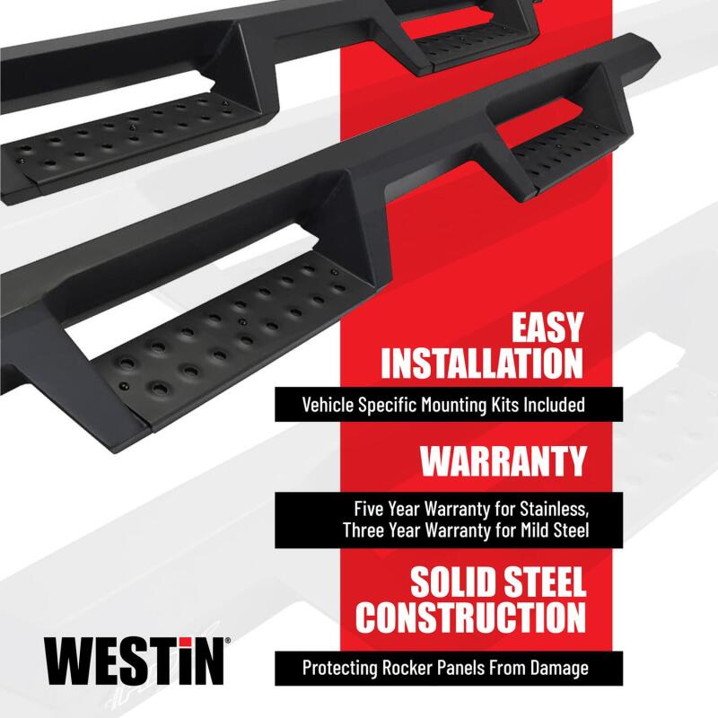 Westin 22-23 Toyota Tundra CrewMax HDX Stainless Drop Nerf Step Bars - Tex. Blk