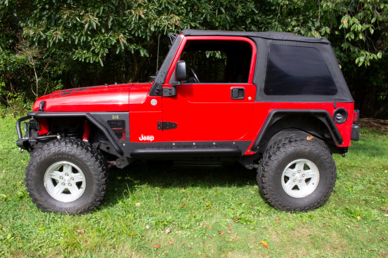 Fishbone Offroad 97-06 Jeep Wrangler TJ Steel Rock Slider - Black Textured Powdercoat