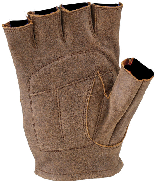Kuryakyn Leather By River Road Buster Vintage Shorty Gloves Black - XL