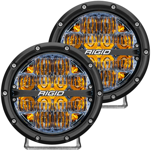 Rigid Industries 360-Series 6in LED Off-Road Drive Beam - Amber Backlight (Pair)