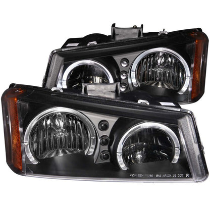 ANZO 2003-2006 Chevrolet Silverado 1500 Crystal Headlights w/ Halo Black