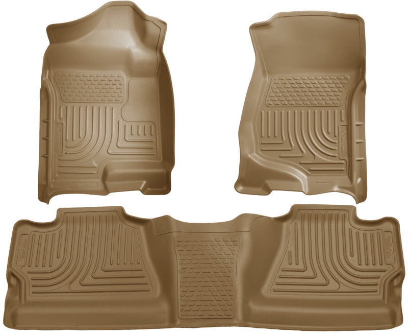 Husky Liners 07-12 Chevy Silverado/GMC Sierra Crew Cab WeatherBeater Combo Tan Floor Liners