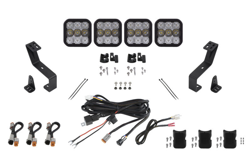 Diode Dynamics SS5 Grille CrossLink Lightbar Kit for 2019-Present Ram Sport - White Combo