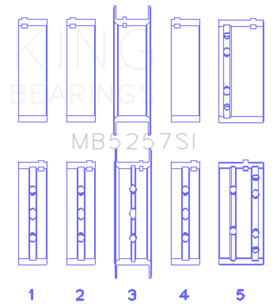 King Engine Bearings General Motors 379/V8 Ohv (Size +0.25mm) Main Bearing Set