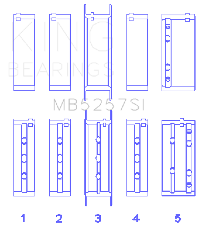 King Engine Bearings General Motors 379/V8 Ohv (Size +1.0mm) Main Bearing Set