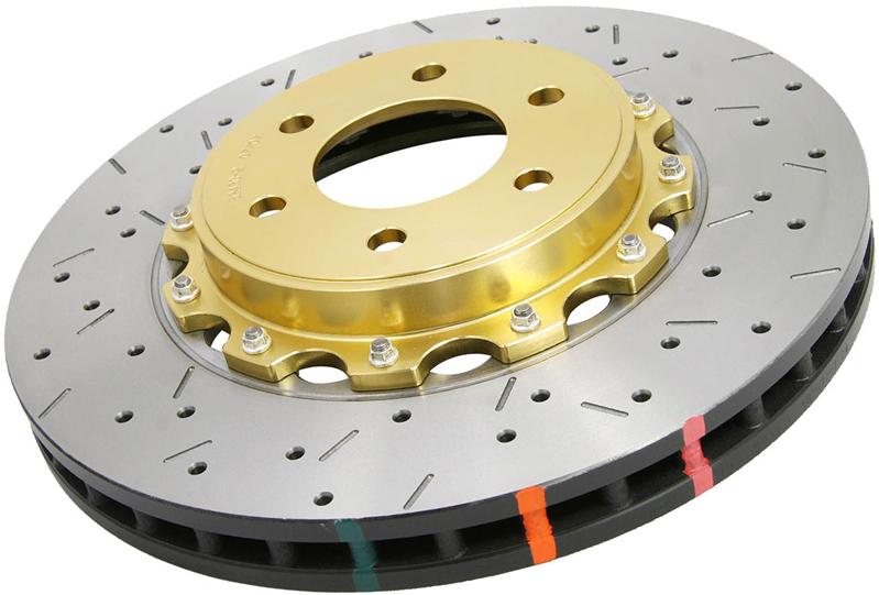 DBA 09+ Nissan GTR R-35 Front Drilled & Slotted 5000 Series 2 Piece Rotor Assembled w/ Black Hat (Av