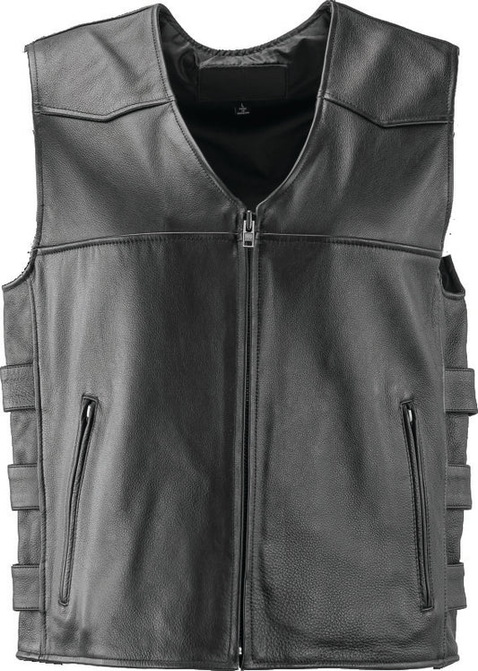 Kuryakyn Leather By River Road Plains Leather Vest Black - 2XL