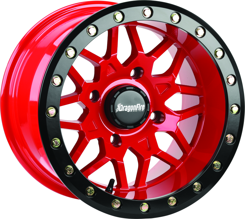 DragonFire Racing Typhon Wheel 15X10 4/156 5+5 +0 Machined Red