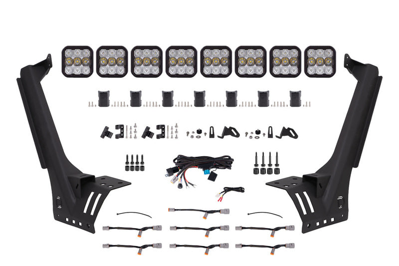 Diode Dynamics Jeep JL SS5 Pro CrossLink Windshield - White Combo Lightbar Kit