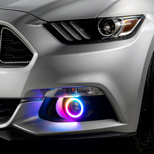 Oracle 15-17 Ford Mustang Dynamic RGB+A Projector Surface Mount Fog Light Halo Kit - SEE WARRANTY