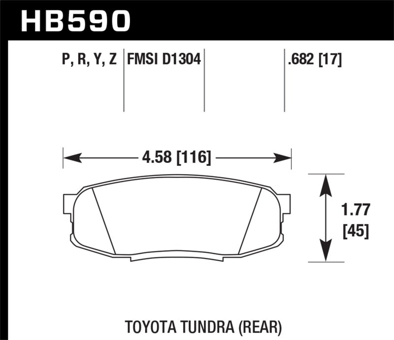 Hawk Performance 08-14 Toyota Land Cruiser Ceramic Street Rear Brake Pads