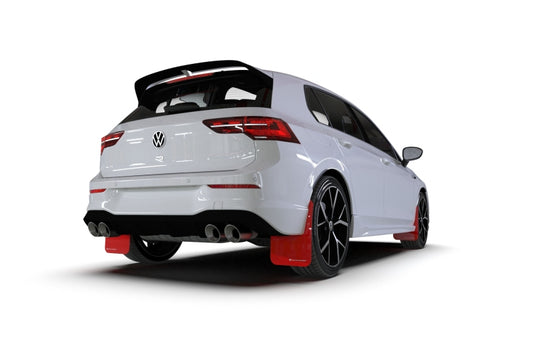 Rally Armor 22-24 VW MK8 Golf GTI/R Black UR Mud Flap w/White Logo