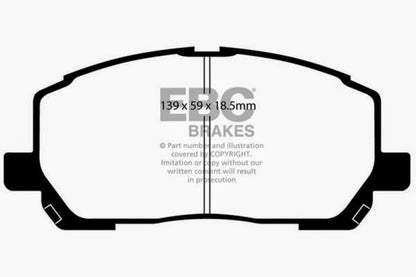 EBC 00-03 Toyota Highlander 2.4 2WD Greenstuff Front Brake Pads