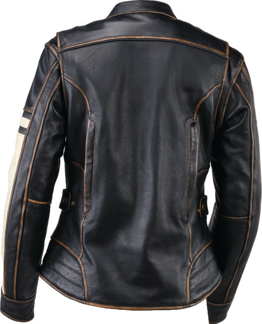 Kuryakyn Leather By River Road Dame Vintage Leather Jacket Black Womens - Small