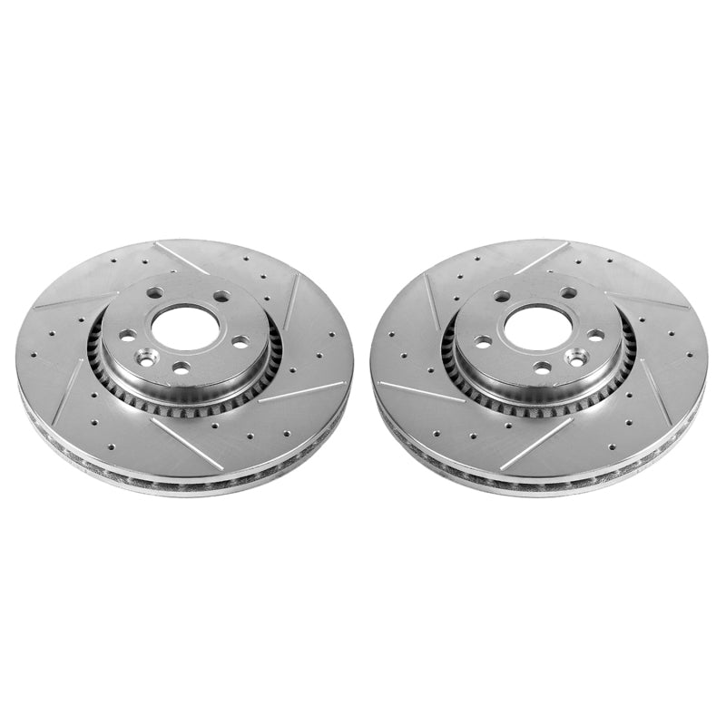 Power Stop 08-15 Land Rover LR2 Front Evolution Drilled & Slotted Rotors - Pair