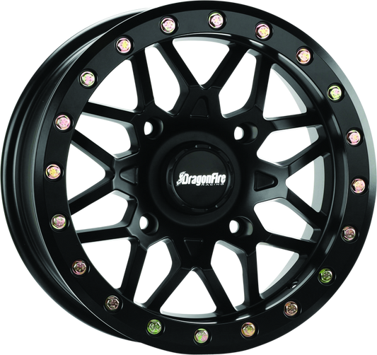 DragonFire Racing Typhon Wheel 14X7 4/137 5+2 +10 Machined Black