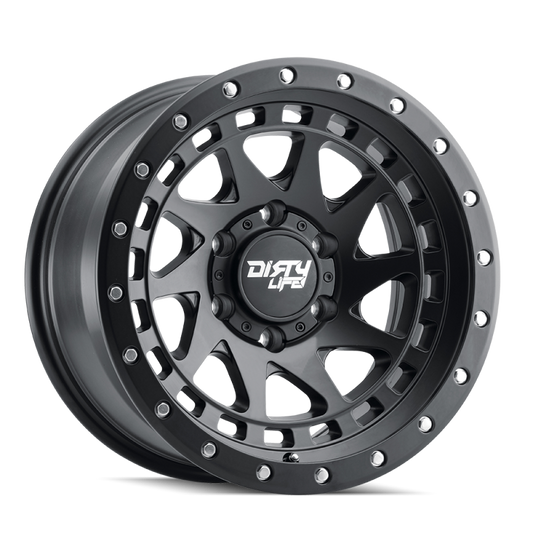 Dirty Life 9311 Enigma Pro 17x9/5x127 BP/-12mm Offset/71.5mm Hub Matte Black Wheel - Beadlock