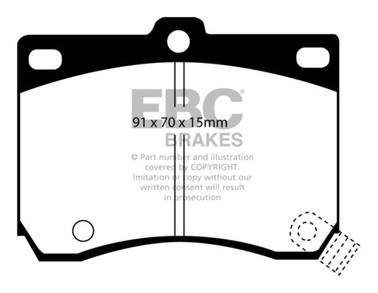 EBC 91-96 Ford Escort 1.8 Redstuff Front Brake Pads