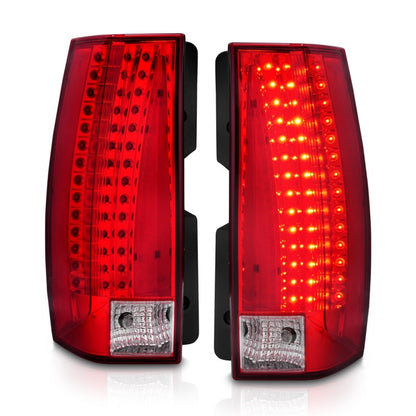 ANZO 2007-2014 Chevrolet Suburban LED Taillights Red/Clear - Escalade Look