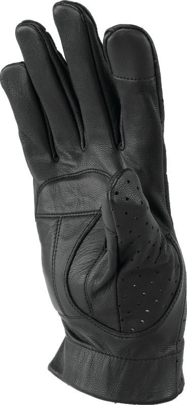 Kuryakyn Leather By River Road Tucson Leather Perforated Gloves Black - Small