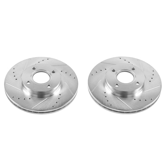 Power Stop 14-19 Ford Fiesta Front Evolution Drilled & Slotted Rotors - Pair