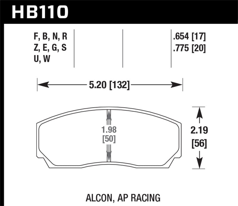 Hawk AP CP3307 / CP5040-5S4 / CP5200 (SC250) Caliper DTC-60 Race Brake Pads