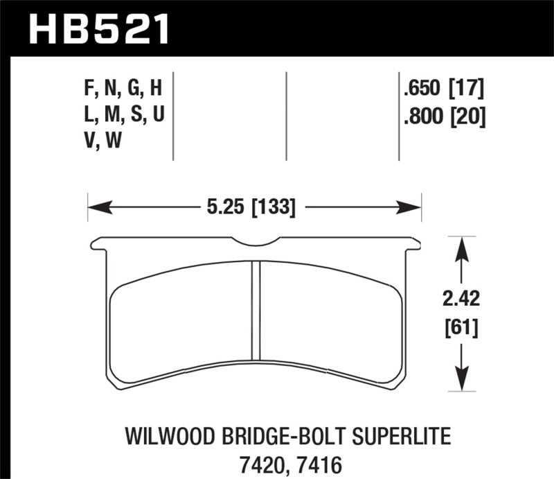 Hawk Wilwood Superlite 4R/6R/SL4R/4/6 Forged Black Race Brake Pads