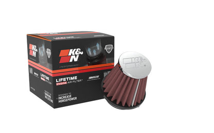 K&N Universal Chrome Filter-Round Tapered-1.688in Flange ID x 2in Top OD x 3in Base OD x 2.75in H