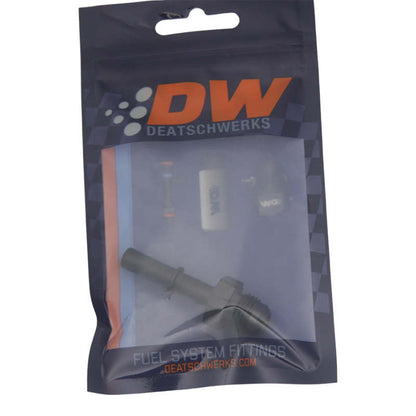 DeatschWerks 6AN Male Flare to 5/16in Male EFI Quick Connect Adapter - Anodized Matte Black