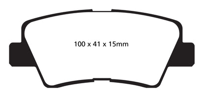 EBC 09-11 Hyundai Azera 3.3 Yellowstuff Rear Brake Pads