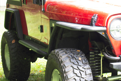 Fishbone Offroad 97-06 Jeep Wrangler TJ Steel Rock Slider - Black Textured Powdercoat