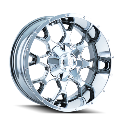 Mayhem 8015 Warrior 20x10 / 8x180 BP / -25mm Offset / 124.1mm Hub Chrome Wheel