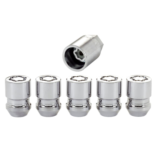 McGard Wheel Lock Nut Set - 5pk. (Cone Seat) M12X1.25 / 3/4 Hex / 1.28in. Length - Chrome