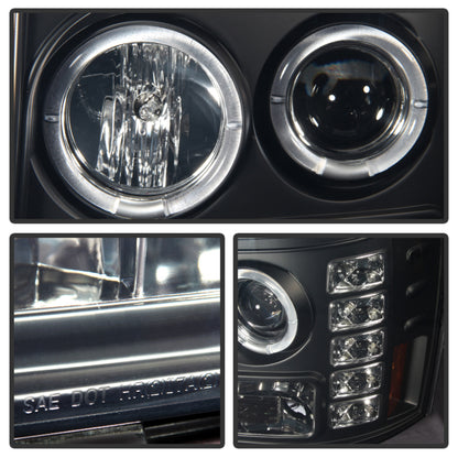 Spyder GMC Sierra 1500/2500 07-13 Projector Headlights LED Halo- LED Blk Smke PRO-YD-GS07-HL-BSM