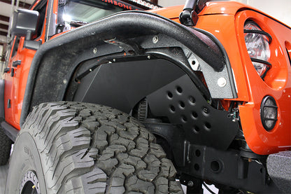 Fishbone Offroad 07-18 Jeep JK Wrangler Front/Rear Inner Fenders -Aluminum - Blk Pwdrcoat (Set Of 4)