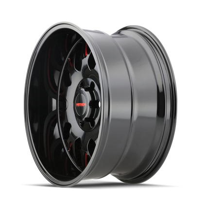 Mayhem 8110 Tripwire 20x10 / 6x135 BP / -19mm Offset / 87.1mm Hub Black w/ Prism Red Wheel