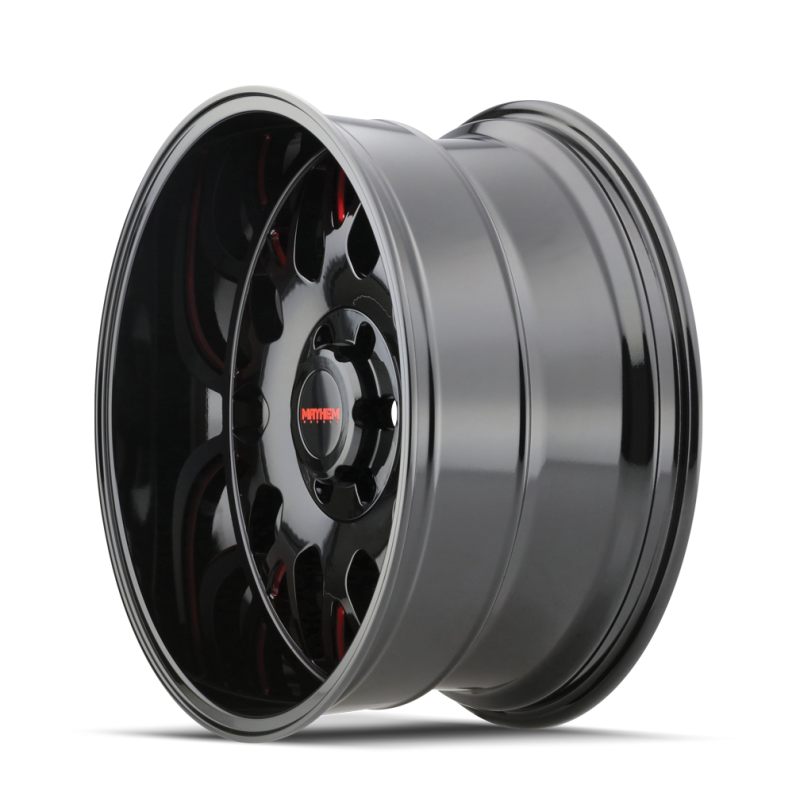 Mayhem 8110 Tripwire 20x9 / 8x170 BP / 18mm Offset / 130.8mm Hub Black w/ Prism Red Wheel