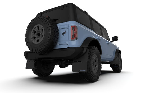 Rally Armor 21-24 Ford Bronco (Steel Bmpr + RB - NO Rptr/Sprt) Blk Mud Flap w/Met. Blk Logo