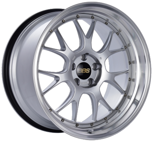 BBS LM-R 19x9.5 5x120 ET25 Diamond Silver Center Diamond Cut Lip Wheel -82mm PFS/Clip Required